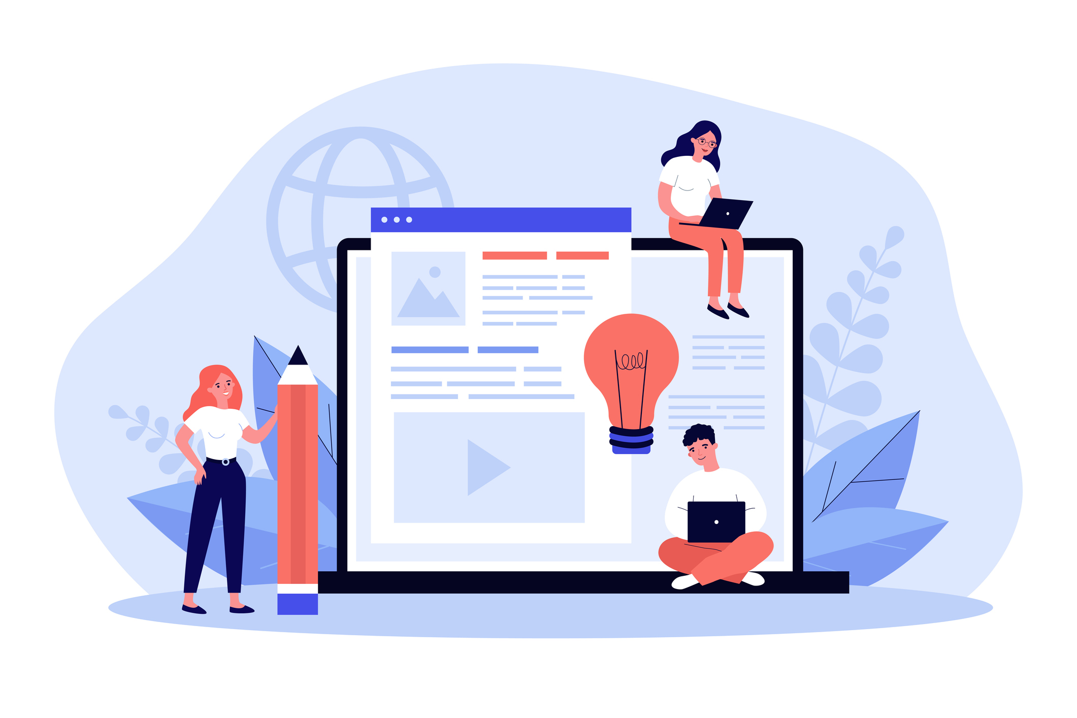 Illustration people researching