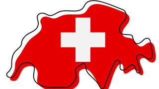 illustration of Switzerland and its flag